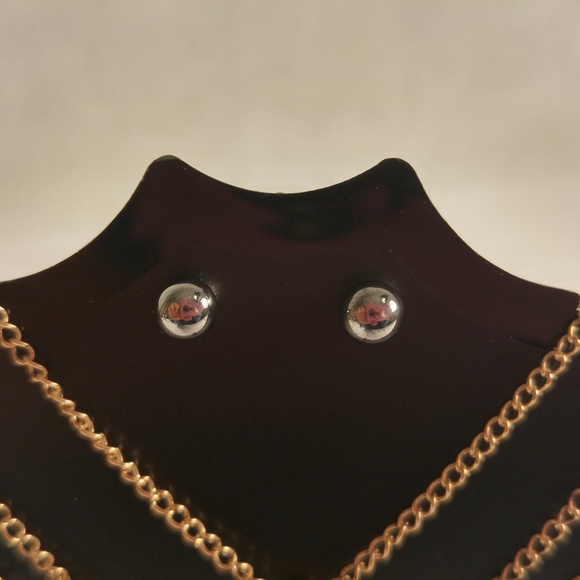 Necklace earring set gold silver layered bar wire - Picture 2 of 4